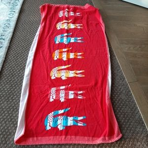 Lacoste hot pink beach towel